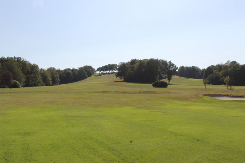 Blick auf die sieben Eichen des Clubs an der Siebeneicker Straße